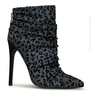 Leopard stiletto booties